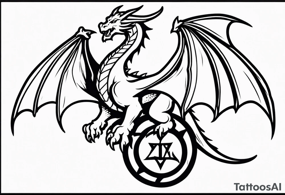 Dungeons and dragons white dragon tattoo idea