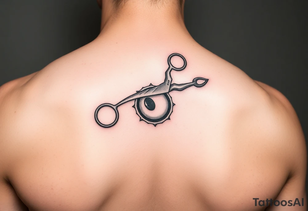 scissors cutting a sperm cell tattoo idea