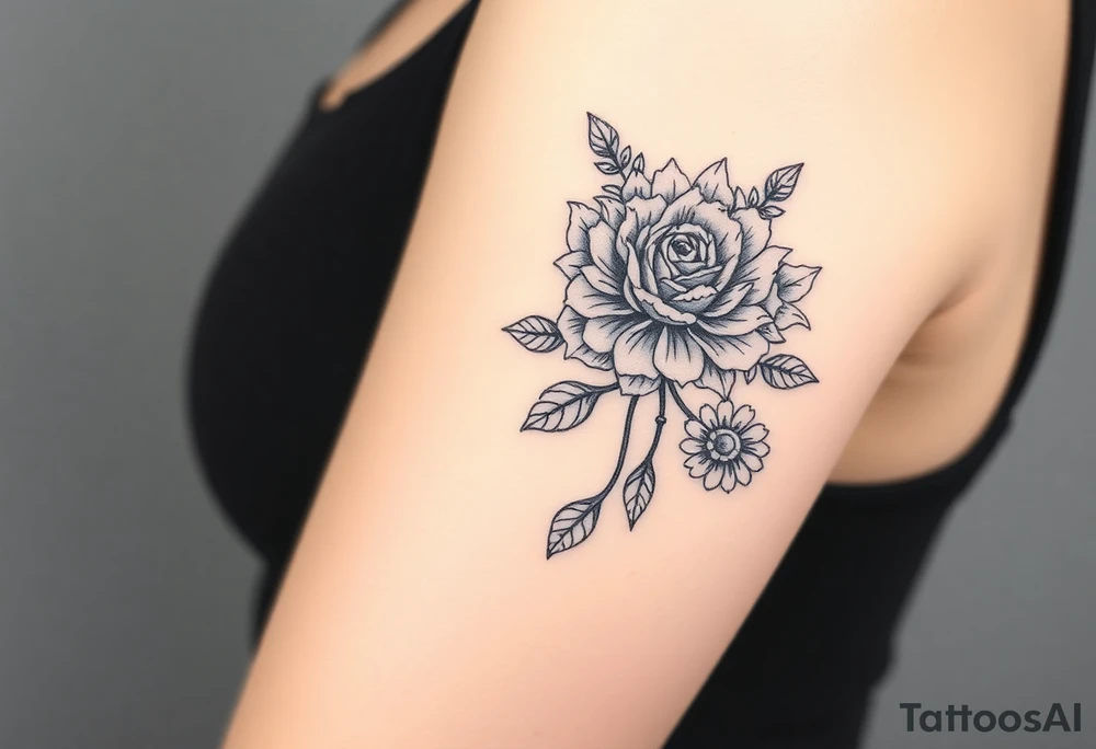 rose and chrysanthemum tattoo idea