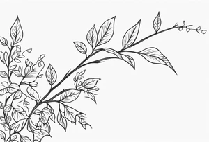 31.8742° N, 91.1366° W, with very simple ivy vines on both sides.  it will be small fine line on the back of the arm above the elbow tattoo idea