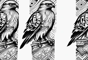 hawk on wrist detailed to fit the whole thing tattoo idea