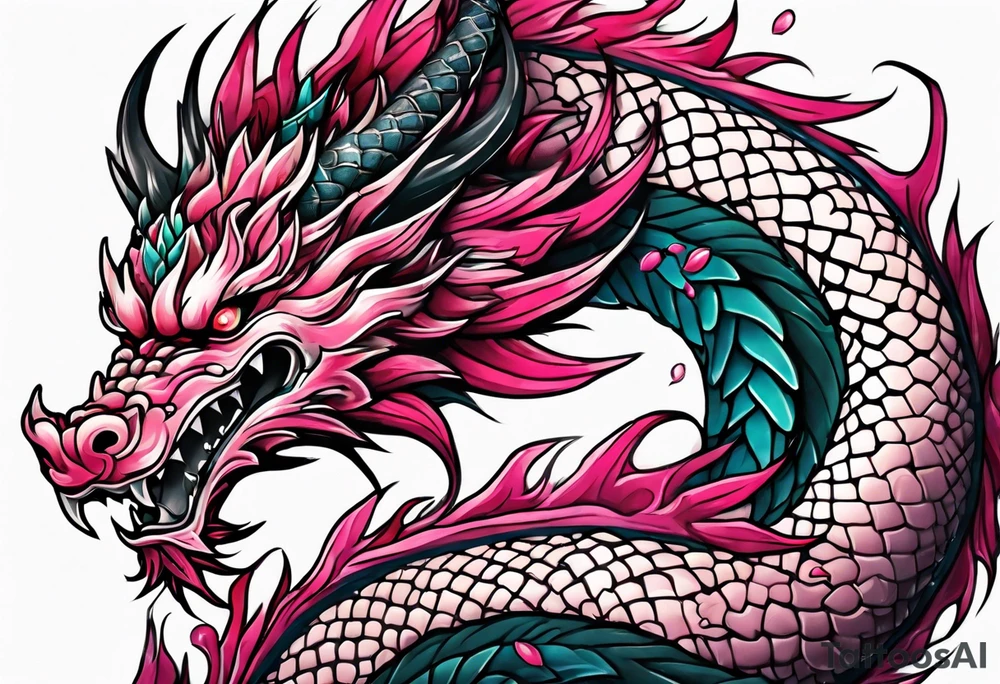 A cherry blossom dragon tattoo idea