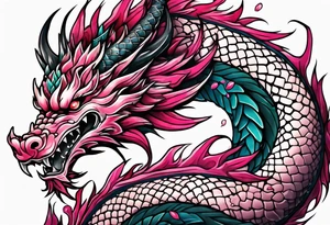 A cherry blossom dragon tattoo idea