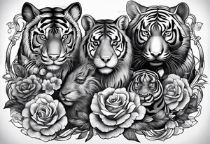 Shoulder tattoo that has  a Rat, pig, tiger, dog, snake all together in one tattoo tattoo idea