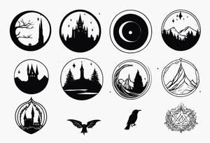 Lord of the rings and Harry Potter together. Small dainty and minimal tattoo idea