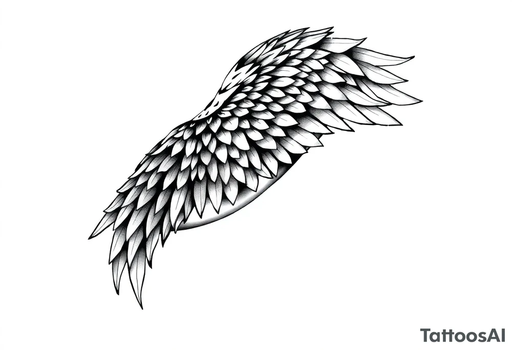 Shoulder to elbow wing tattoo idea
