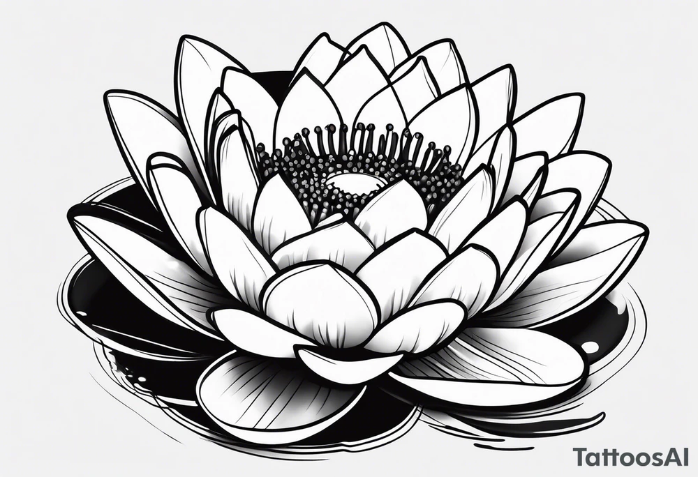 single line water lily tattoo tattoo idea