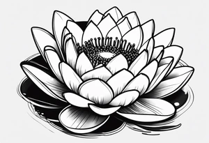 single line water lily tattoo tattoo idea