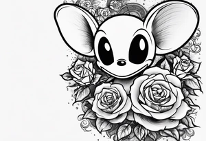 Deadmau5 logo with roses around it tattoo idea