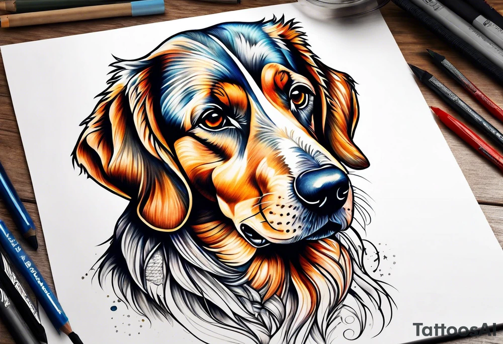 Dog love tattoo idea