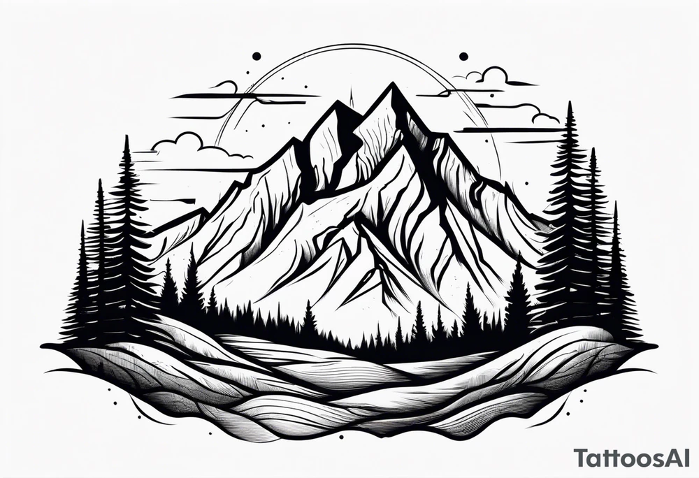mountain peak outlines tattoo idea