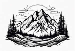 mountain peak outlines tattoo idea