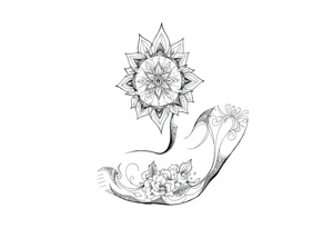 mandala ja alkukantaisia kuvioita tattoo idea