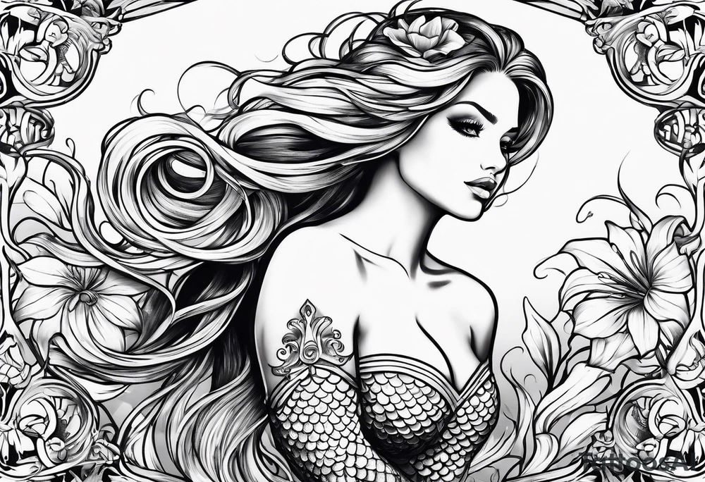 Sexy mermaid tattoo idea