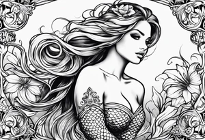 Sexy mermaid tattoo idea