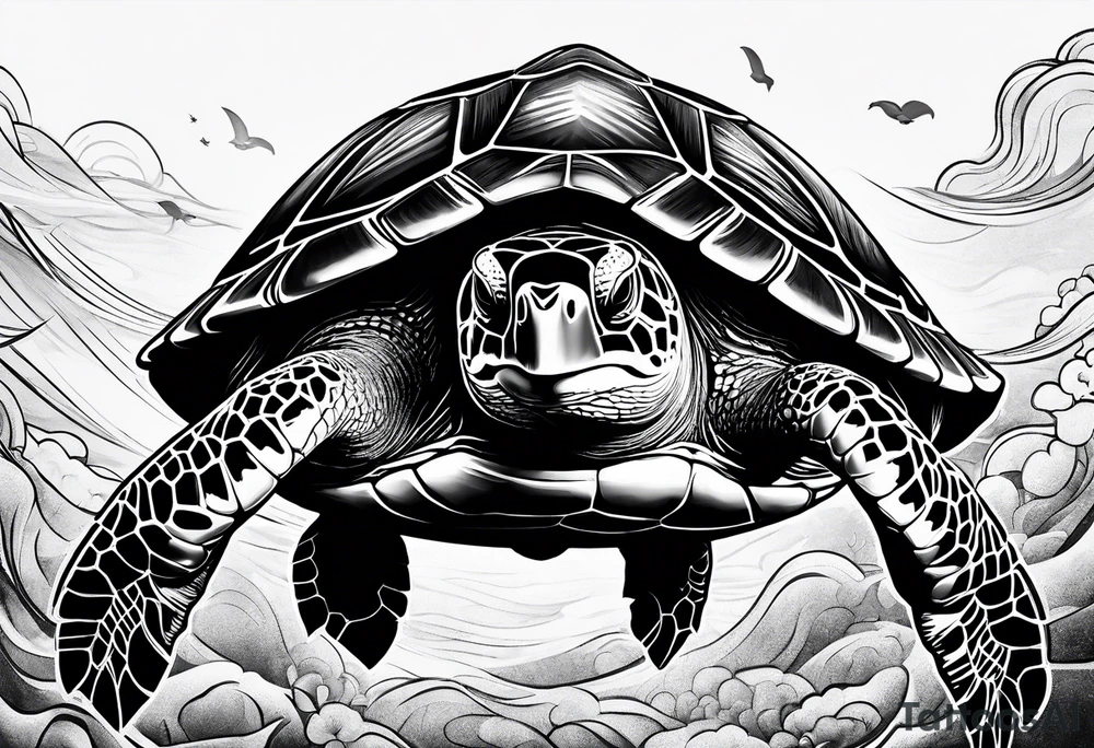 marine turtle tattoo idea