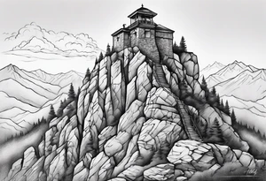 Hiking Rock tower tattoo idea