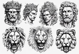 Statue of david with a lion tattoo idea