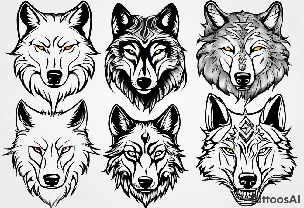 wolf head tattoo idea
