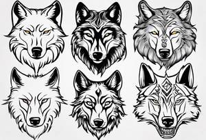 wolf head tattoo idea