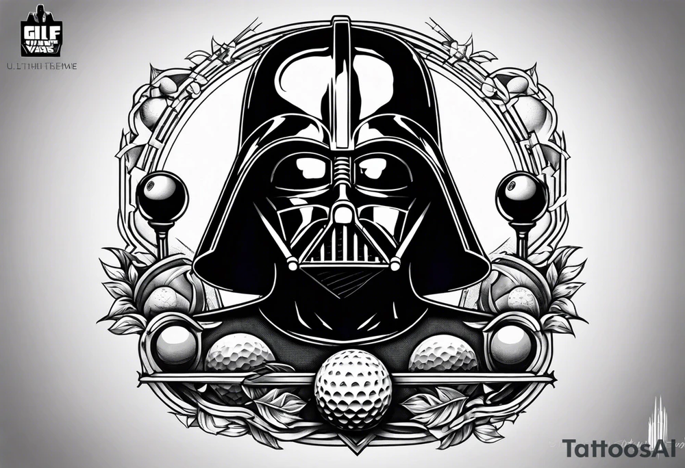 Darth vader Golf theme shoulder tattoo for men tattoo idea