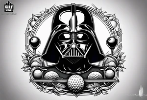 Darth vader Golf theme shoulder tattoo for men tattoo idea