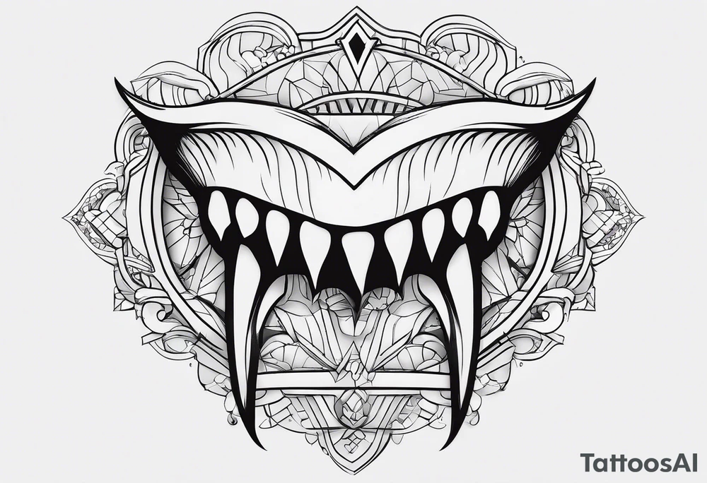 a simple outline of a tooth, white and shiny, geometrical tattoo idea