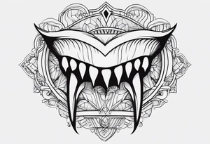 a simple outline of a tooth, white and shiny, geometrical tattoo idea