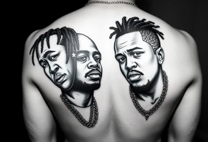 The rappers young thug and gunna and playboicarti tattoo idea