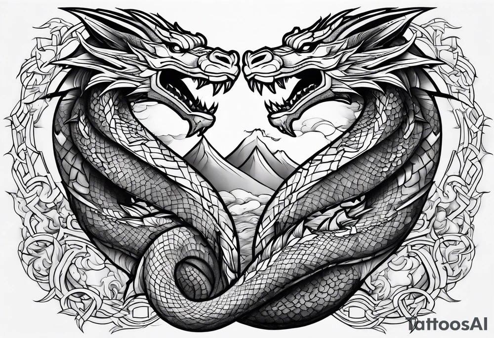 roaring dragons tattoo idea