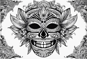 Laughing mask Mexican style tattoo idea