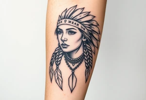 Female Native American woman tattoo idea