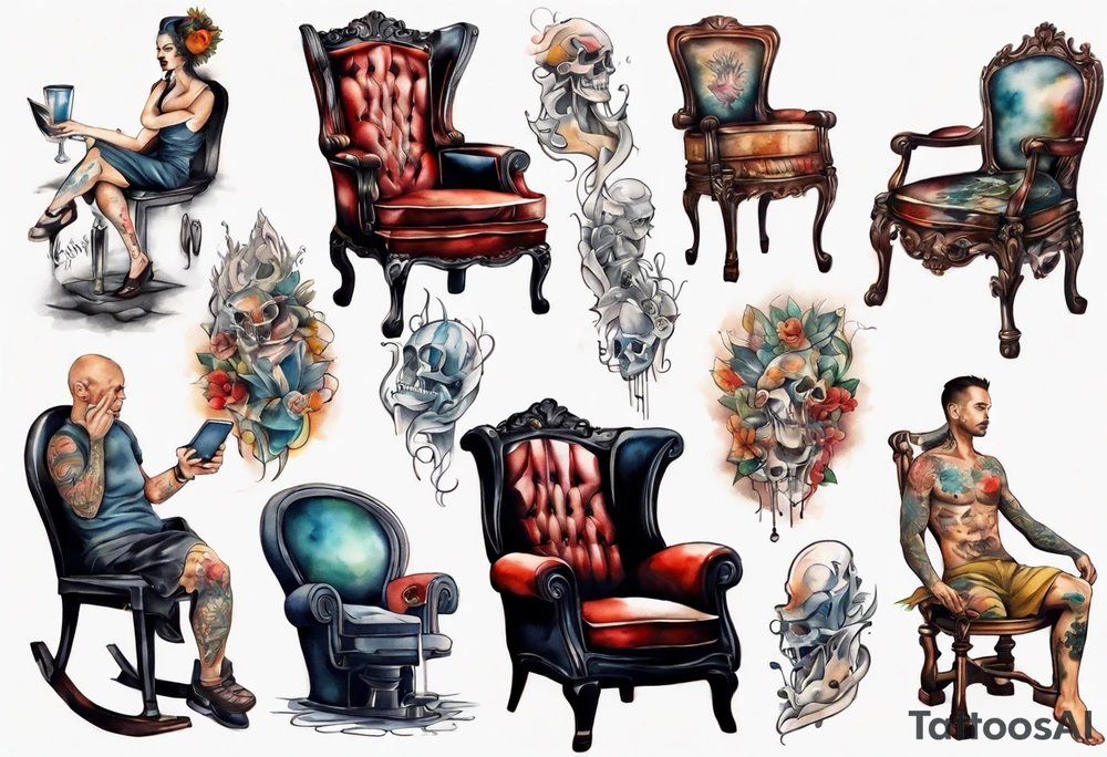 a chair human hybrid tattoo idea