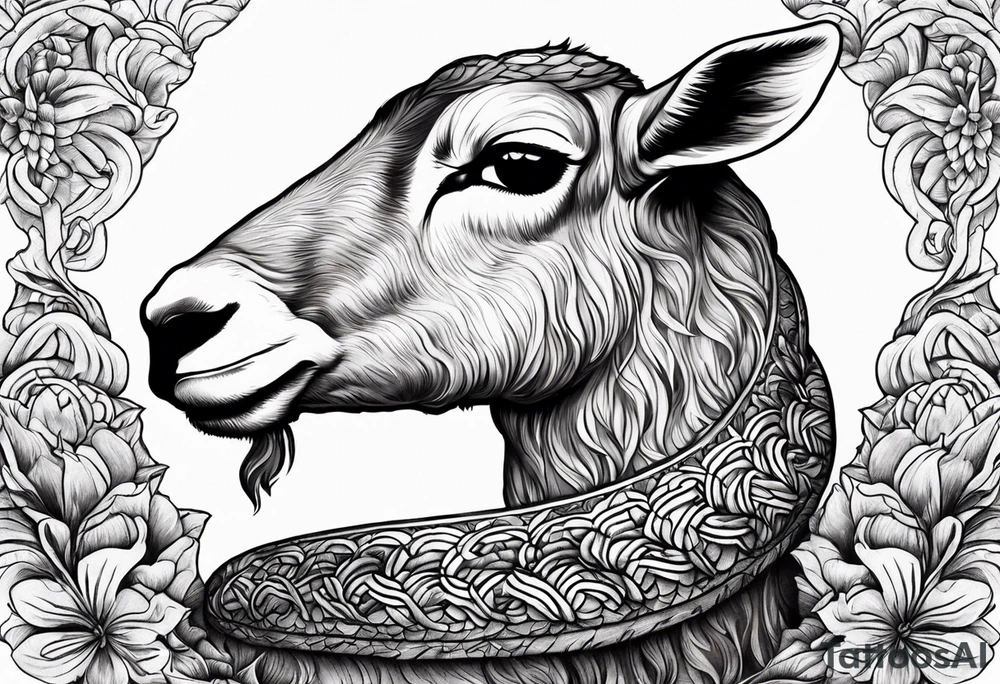 Tattoo of lamb eating a snake tattoo idea