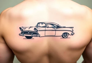 1956 Plymouth Belvedere car with shading tattoo idea