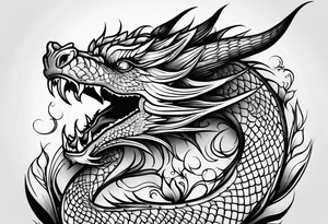 Dragon flower tattoo idea