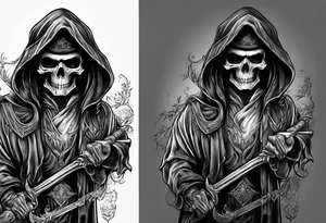 reaper tattoo design for upper arm and chest tattoo idea