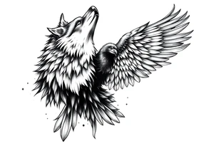 wolf, crow, eagle tattoo tattoo idea