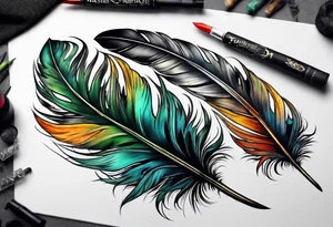 Forest feathers smoke tattoo idea