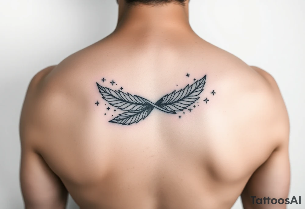 infinity symbol woven with floating feathers and stardust tattoo idea infinity symbol woven with floating feathers and stardust tattoo idea