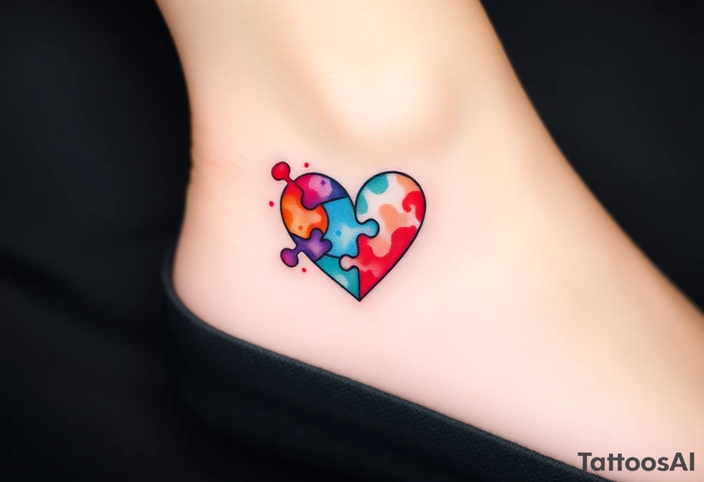 autism heart puzzle shape symbol tattoo idea