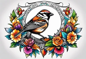 Anchor cross sparrow tattoo idea