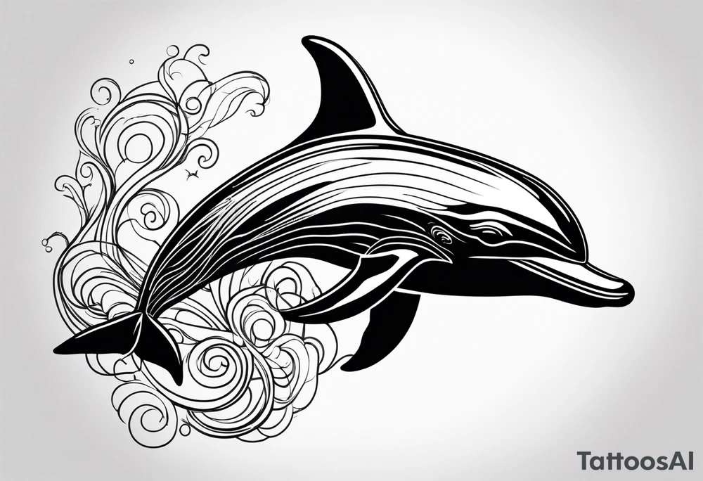 powerfull dolphin tattoo idea
