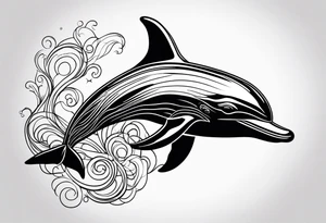 powerfull dolphin tattoo idea
