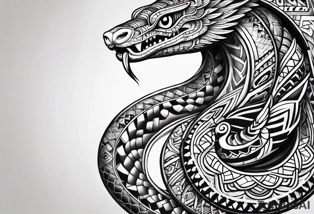 aztec snake sleeve tattoo idea