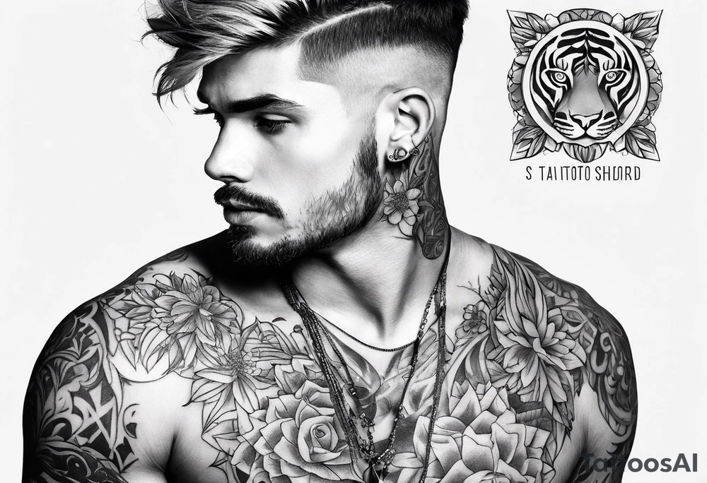 Tattoo artist with shord haircut man young tattoo idea