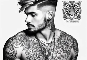 Tattoo artist with shord haircut man young tattoo idea