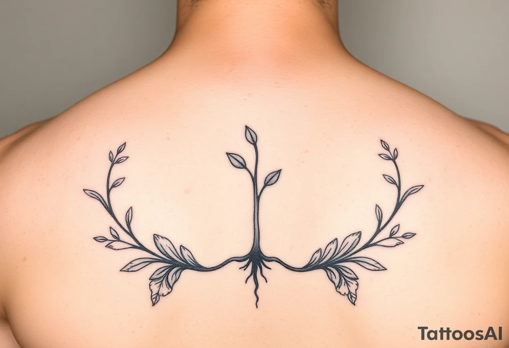 minimalistic symbolic sprout tattoo as a cycle that symbolizes that every year we just grow all over again tattoo idea