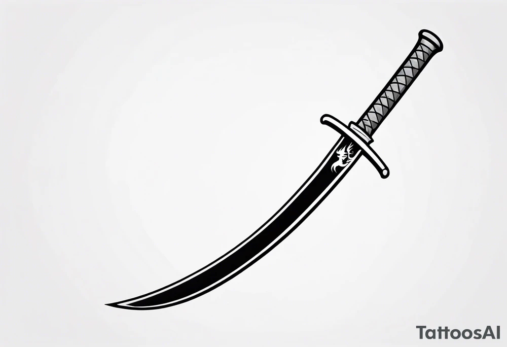 Katana sword with a dragon tattoo idea