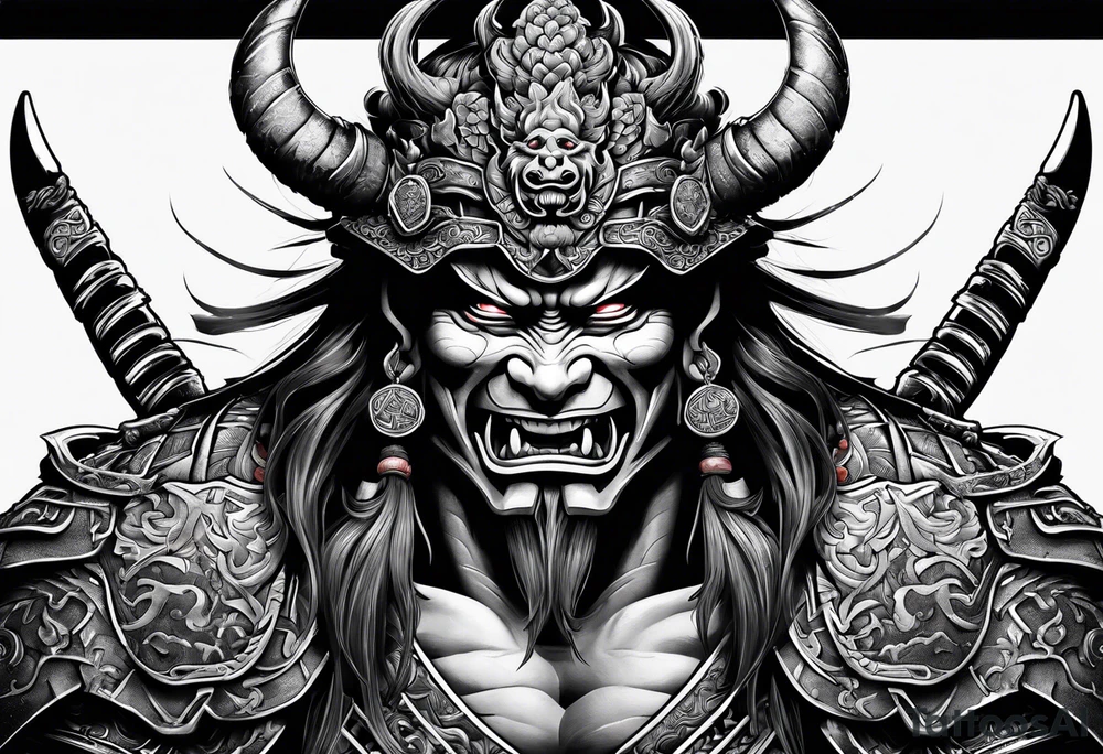 demon samurai tattoo idea